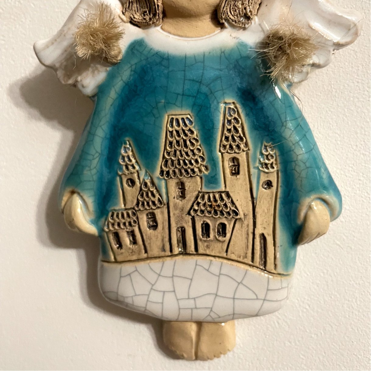 Blue Ceramic Angel Wall Decor - Image 5