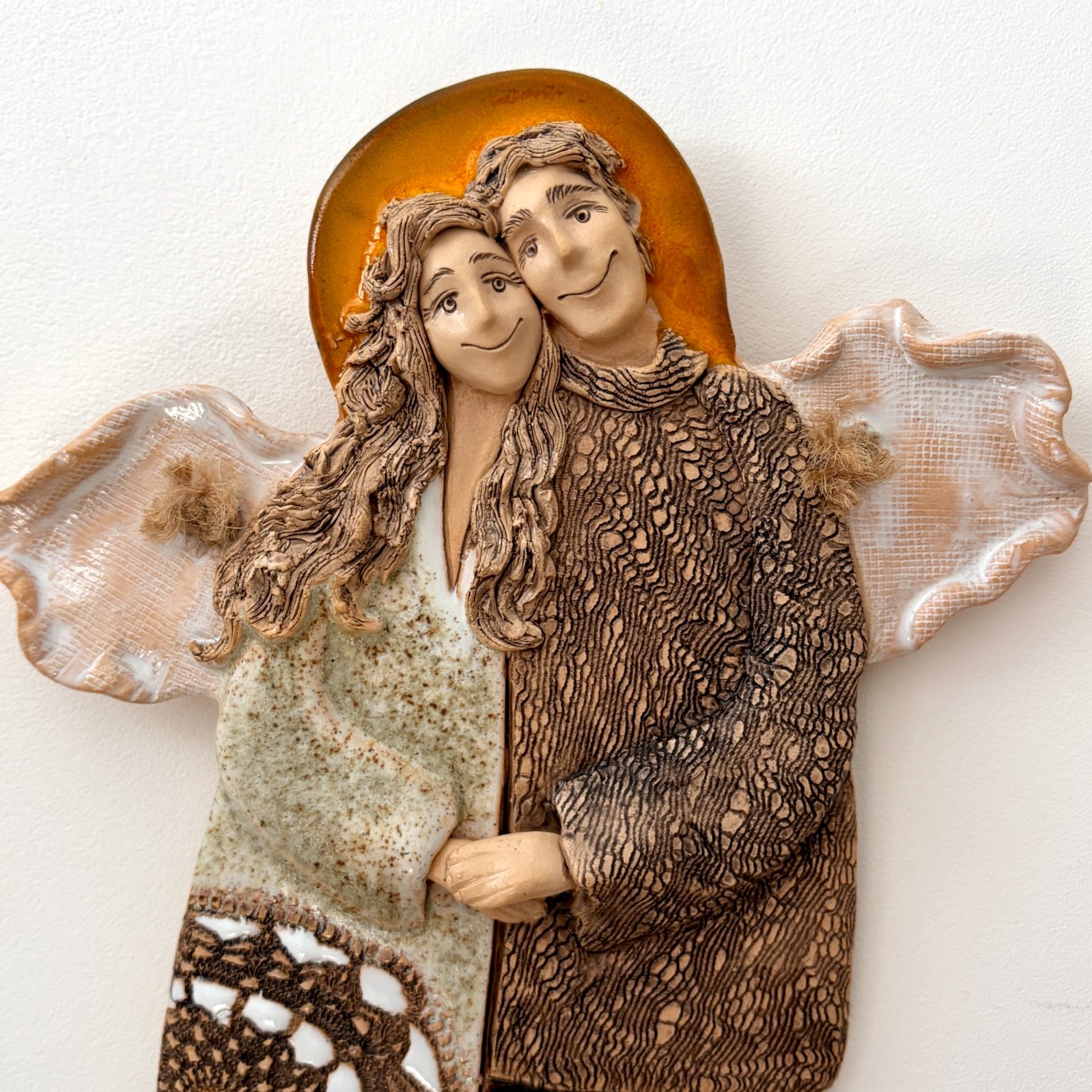 Ceramic Angels Wall Sculpture – Wings of Love - Image 3