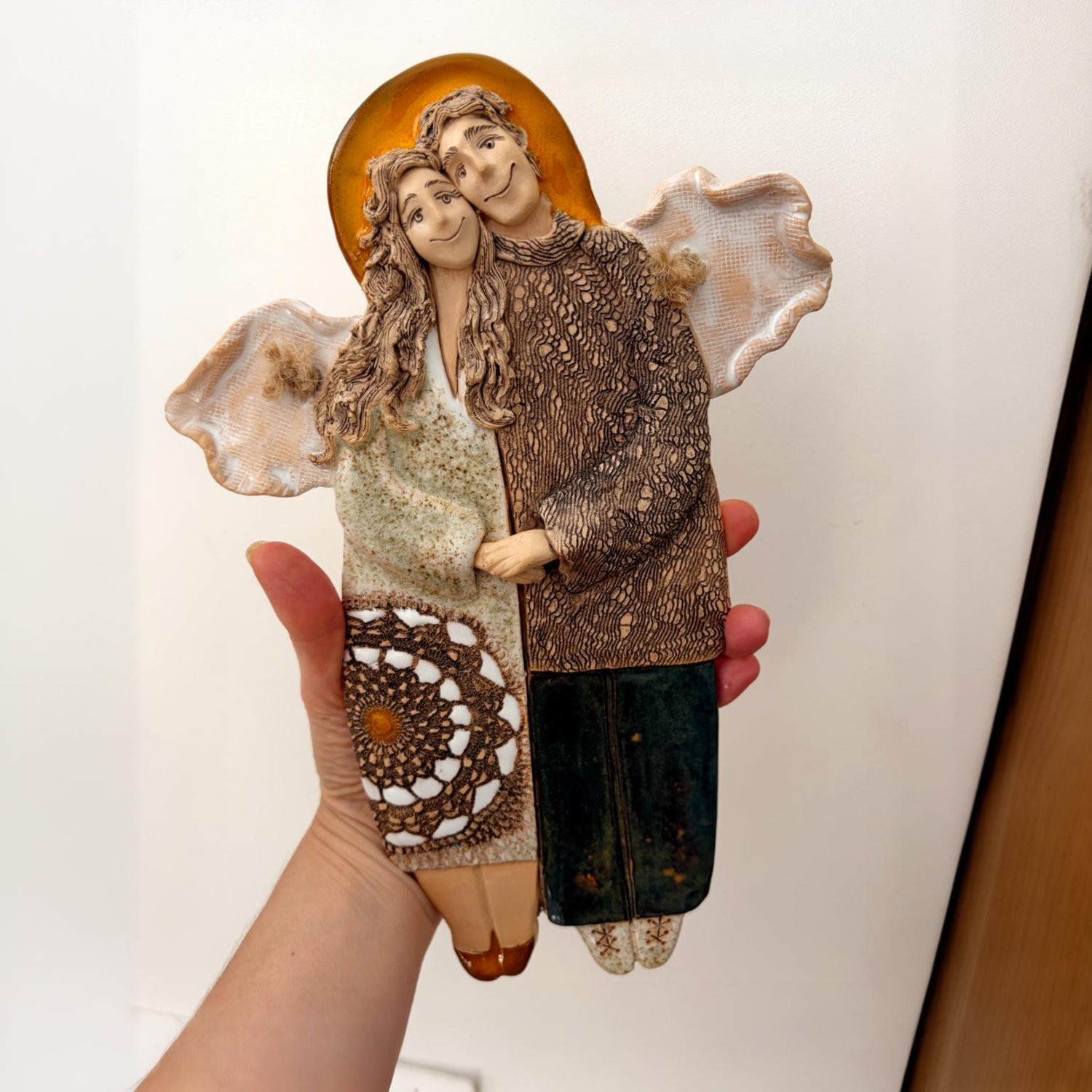 Ceramic Angels Wall Sculpture – Wings of Love - Image 5