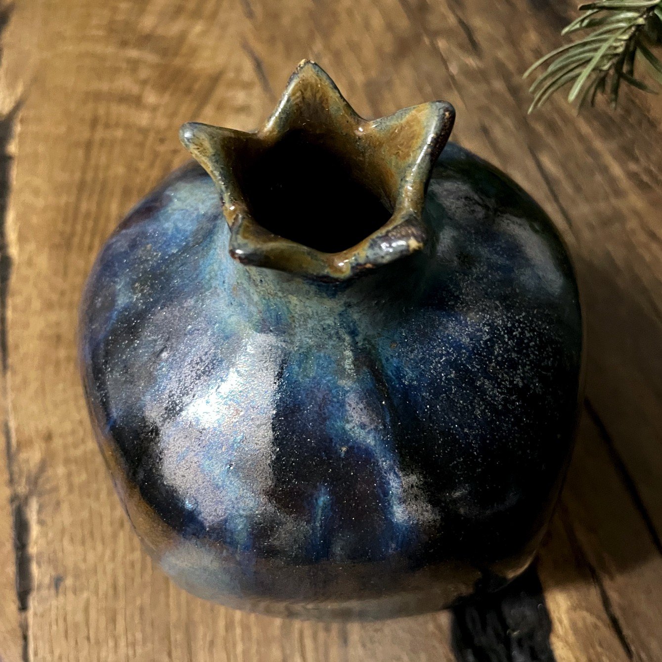 Ceramic pomegranate home decor art object
