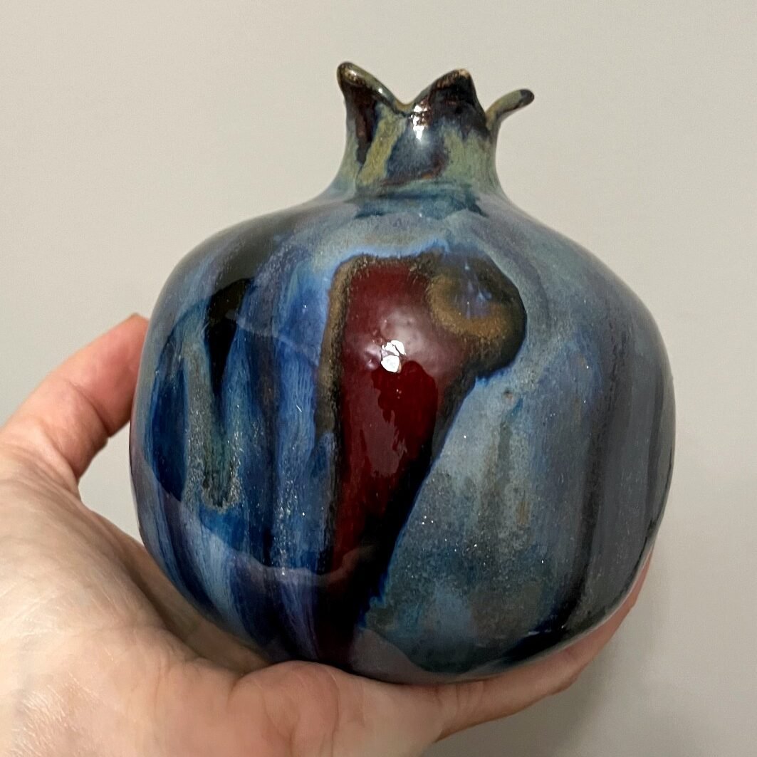 Handmade ceramic pomegranate decorative vase