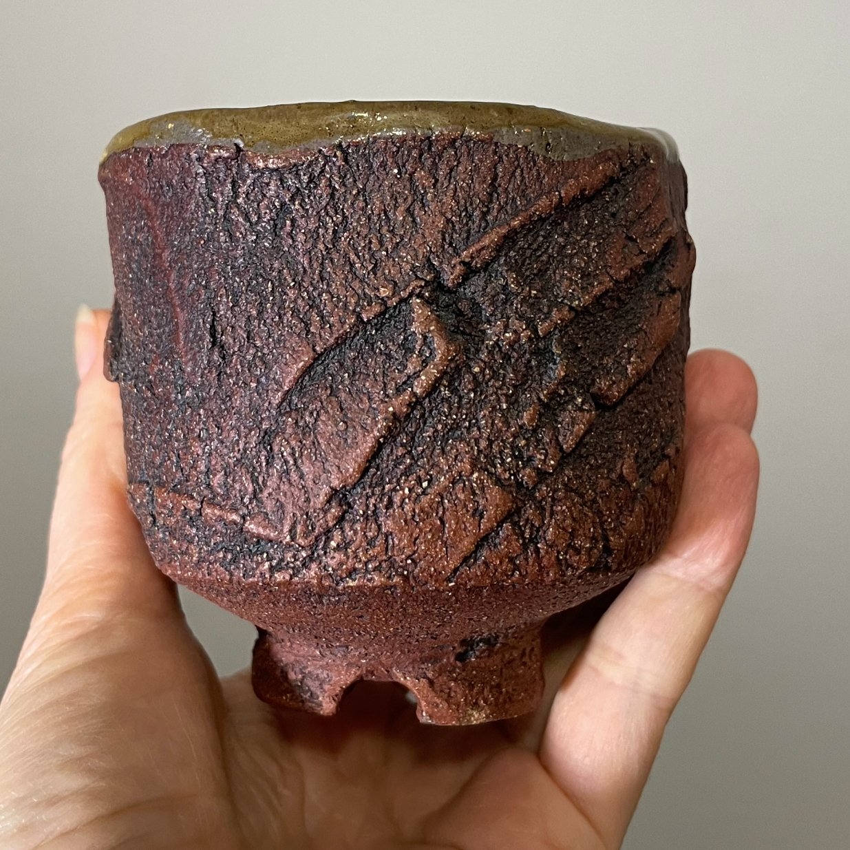One of a kind kurinuki yunomi cup for tea and coffee